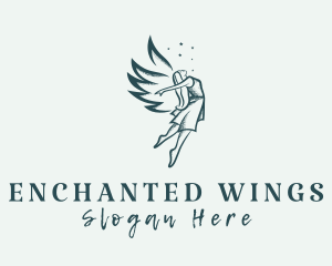 Woman Fairy Wings logo design