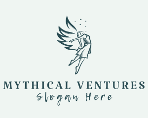 Woman Fairy Wings logo design