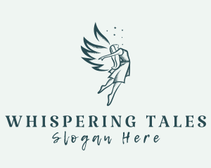 Woman Fairy Wings logo design