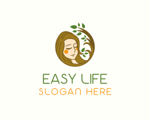 Woman Organic Hair logo design