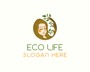 Woman Organic Hair logo design