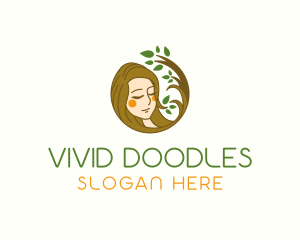 Woman Organic Hair logo design