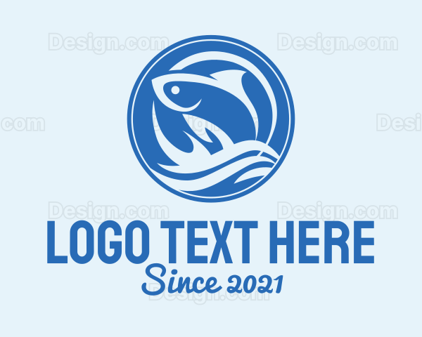 Ocean Wave Fish Logo