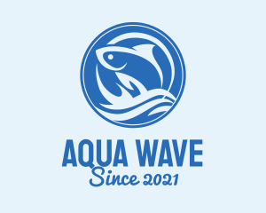 Ocean Wave Fish logo design