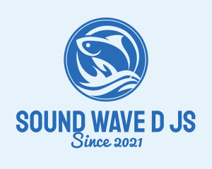 Ocean Wave Fish logo design