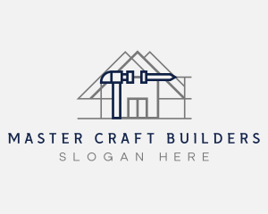 Builder Hammer Contractor logo design