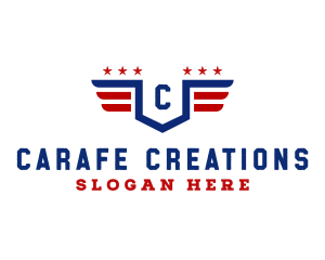 American Flag Shield logo design