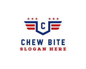 American Flag Shield logo design