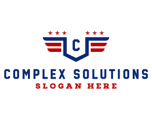 American Flag Shield logo design