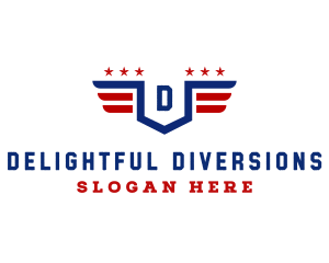 American Flag Shield logo design