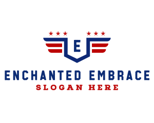 American Flag Shield logo design