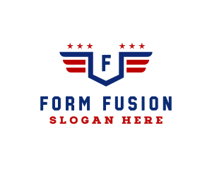 American Flag Shield logo design