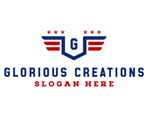 American Flag Shield logo design