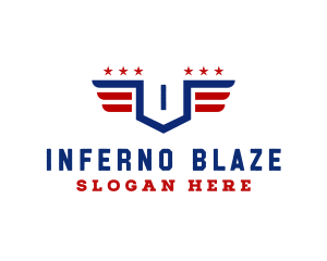 American Flag Shield logo design