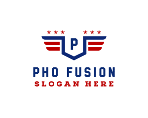 American Flag Shield logo design