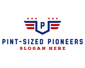 American Flag Shield logo design