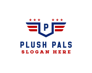 American Flag Shield logo design