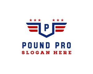 American Flag Shield logo design