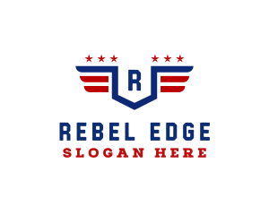 American Flag Shield logo design