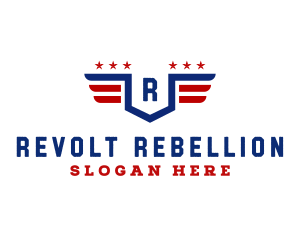 American Flag Shield logo design