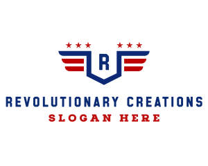 American Flag Shield logo design