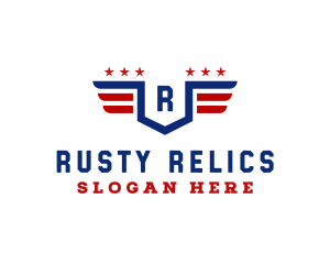 American Flag Shield logo design