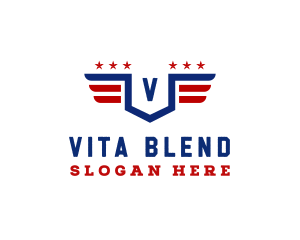 American Flag Shield logo design