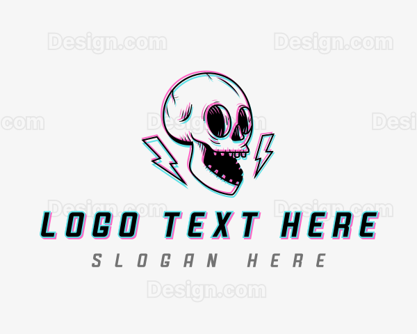 Glitch Skull Gaming Logo