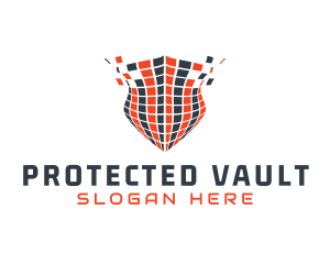 Digital Pixel Shield logo design