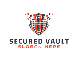 Digital Pixel Shield logo design