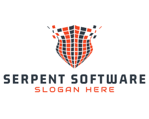 Digital Pixel Shield logo design