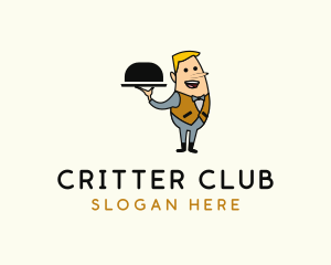 Waiter Server Man logo design