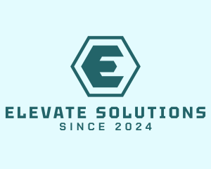 Hexagon Business Letter E logo design