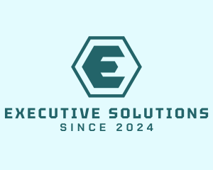 Hexagon Business Letter E logo design