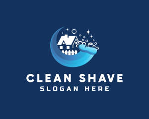 Residential House Soap Cleaning logo design