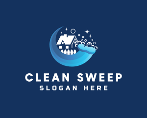 Residential House Soap Cleaning logo design