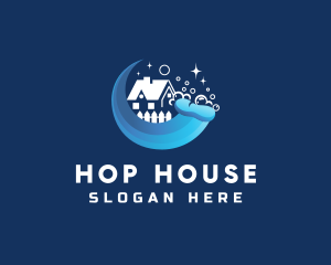 Residential House Soap Cleaning logo design