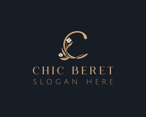 Chic Elegant Floral Letter C logo design