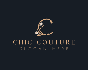 Chic Elegant Floral Letter C logo design