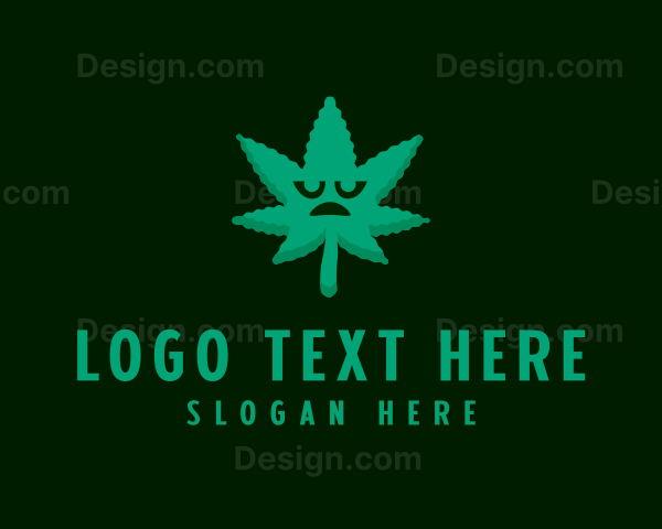 Marijuana Leaf Cartoon Logo
