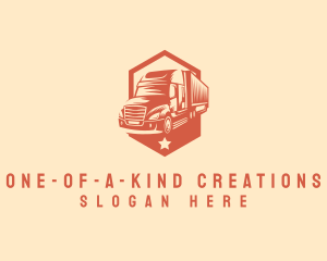 One Star Logistics Cargo Truck logo design