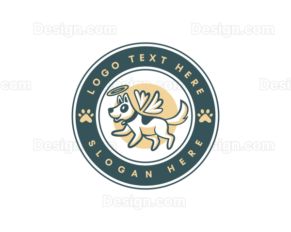 Angel Dog Pet Logo