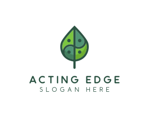 Asia Eco Balance Leaf logo design