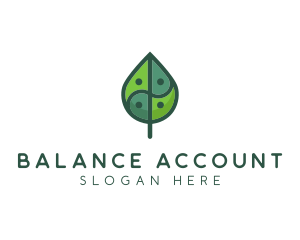 Asia Eco Balance Leaf logo design