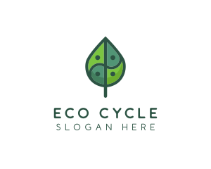 Asia Eco Balance Leaf logo design