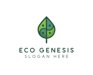 Asia Eco Balance Leaf logo design