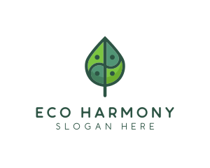 Asia Eco Balance Leaf logo design