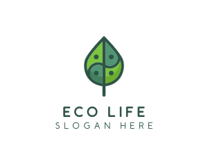 Asia Eco Balance Leaf logo design