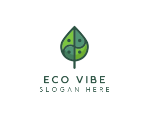 Asia Eco Balance Leaf logo design