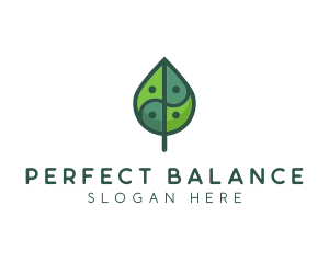 Asia Eco Balance Leaf logo design